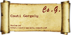 Csuti Gergely névjegykártya