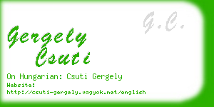 gergely csuti business card